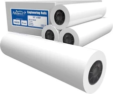 Alliance Wide Format Paper Rolls Bond Engineering 18" x 650' x 3", 20lb. 4 Rolls
