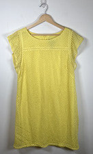 Adrianna Papell Dress 14 Yellow Lace Crochet Flutter Sleeve Sheath Shift Knee