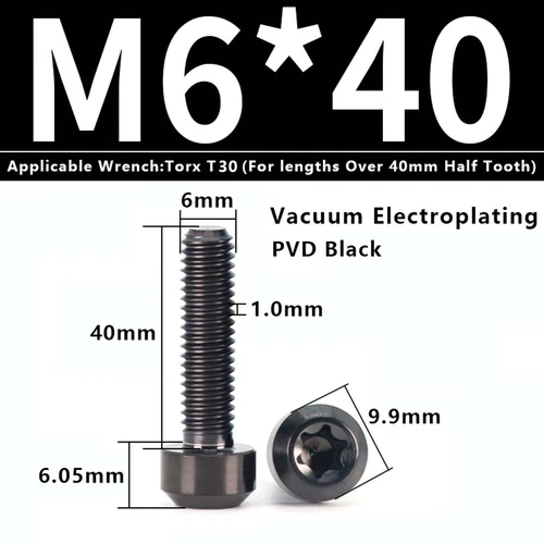M4M5M6M8M10 Titanium Bolts Taper Cone Socket Head Motorcycle Modification Screws - Picture 148 of 205