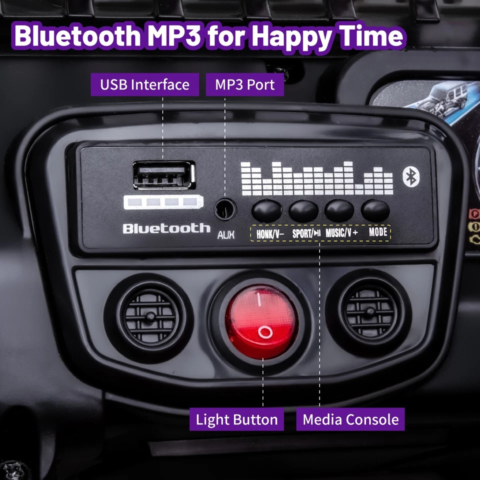 Coche para niños de 12 V paseo en Jeep motores de 2 * 55 W batería eléctrica ruedas eléctricas con control remoto Foto 3 de 4