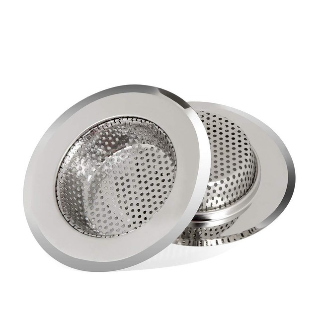 2 Pcs Kitchen Mesh Sink Strainer Drain Stainless Steel Large Wide
