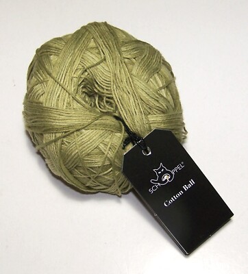 455 yd ball Schoppel COTTON BALL Fingering Fingering Yarn 2286 TONAL OLIVE GREEN