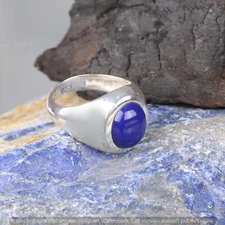 LAPIS LAZULI PINKEY RING 925 STERLING SILVER RING SIGNET RING GIFT FOR HUSBAND