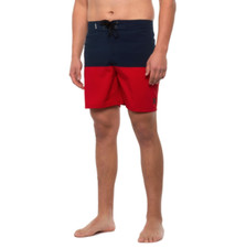 Hurley Board Shorts Mens Size 32 Blue  Red 18" Horizon BDST Stretch Shorts New