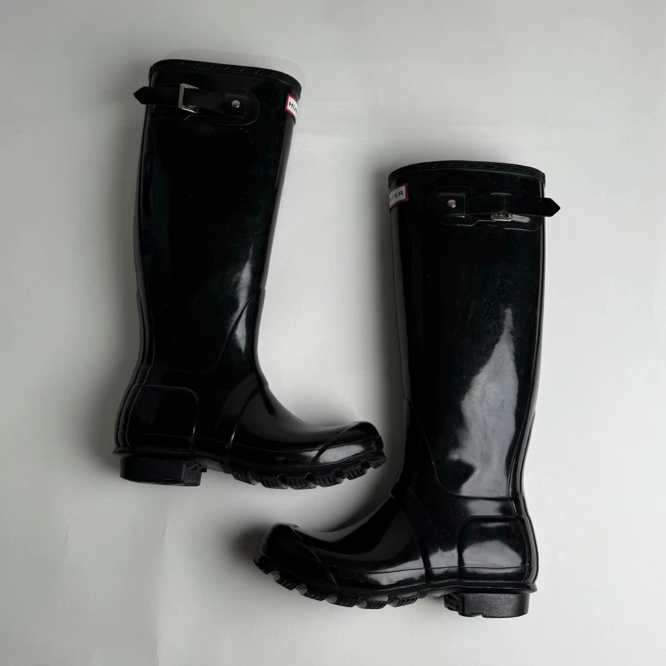 Original Tall Hunter Rainboots UK 3 US 4M, EURO 35/36, Black Gloss W23616 Rare - Image 2 of 4