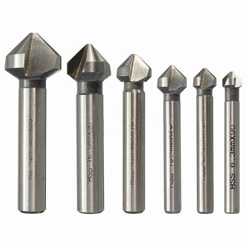 Fraiseuse Métal 6PC 90 Degree 3 Flute Chamfering End Mill Set - HSS Countersink Drill Bits For Metalworking Countersink Bit Set - Foto 14