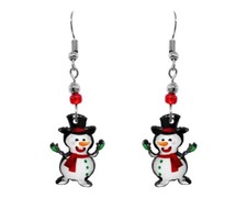 Snowman Kid Dangle Earrings Christmas Holiday Jewelry Winter Xmas Girls Fashion