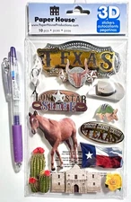 Texas Stickers Card Making Scrapbooking Paper House