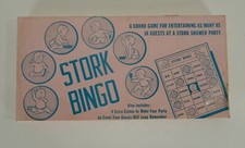Vintage 1957 Stork Bingo Game Baby Shower Game Made in USA