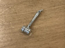 Sterling Silver Judge s Gavel Court Justice Charm Pendant