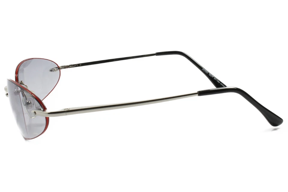 Óculos de sol oval vintage retrô moda tom claro lente prata vermelho masculino feminino - Imagem 3 de 4