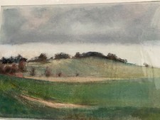 Franz Ehmke *1928-2018 Berlin The Mountain Lübars Other Side Pastel Signed