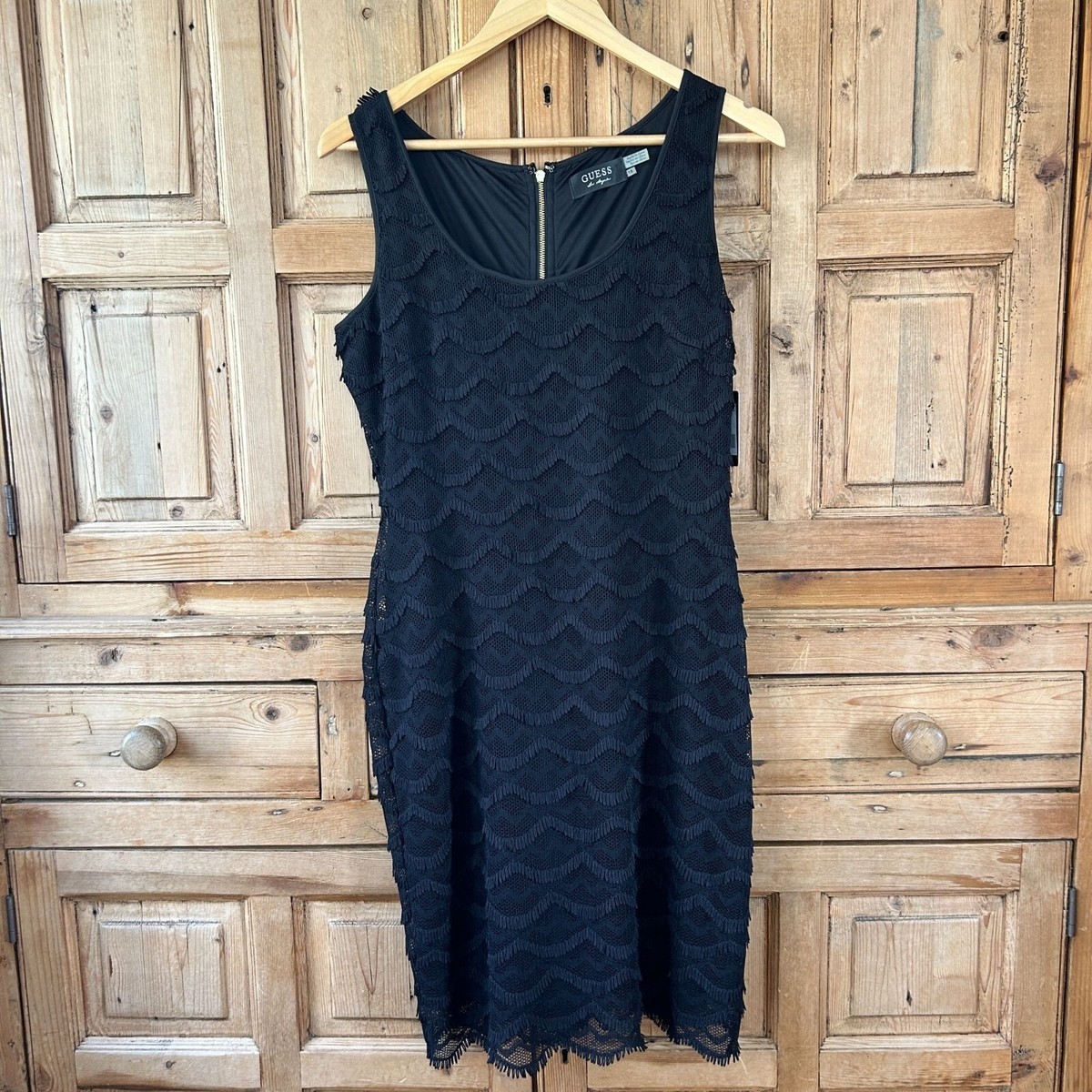 guess los angeles black dress Guess Women's Jet Black Mirage Halter Cut-Out Peplum Bandage Dress NWT