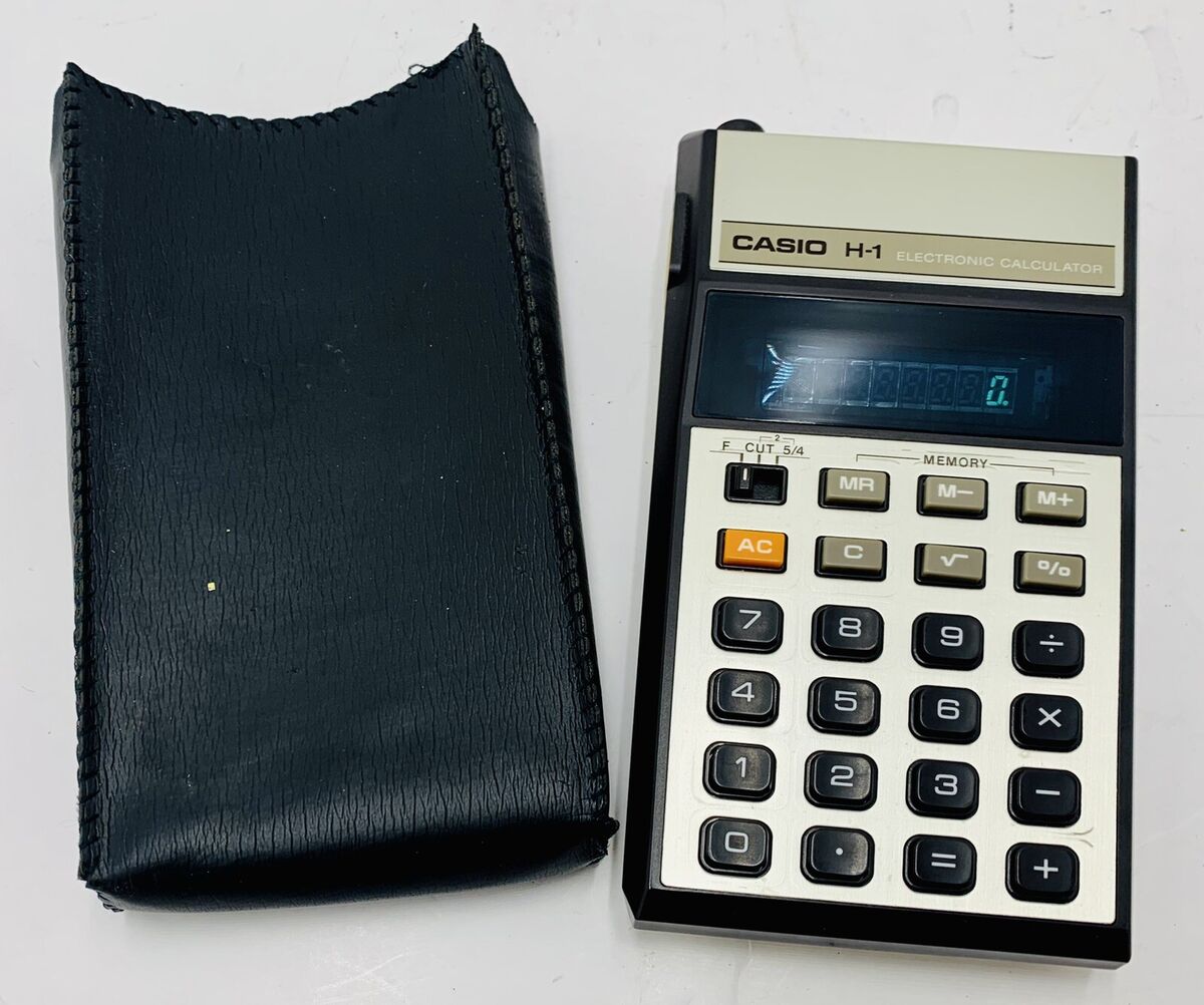 Vintage 1980 CASIO H-1 POCKET CALCULATOR with Green VFD Vintage 1980 CASIO H-1 POCKET CALCULATOR with Green VFD