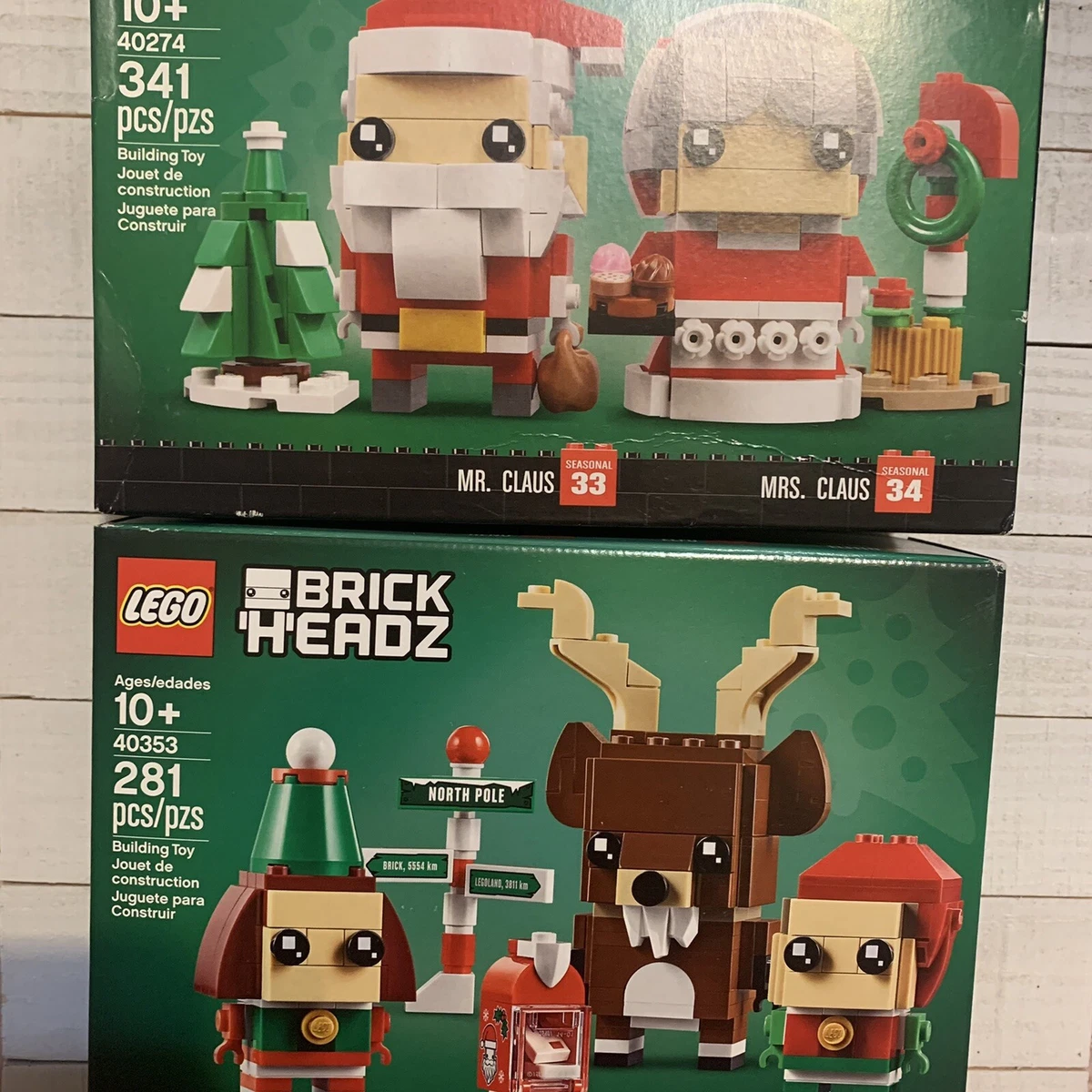 LEGO BRICKHEADZ BRICK HEADZ CHRISTMAS SANTA CLAUSE 40274 REINDEER ELF 40353 | eBay