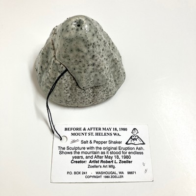 Mt. St. Helens Volcano cir. 1980s Salt & Pepper Before & After Robert L. Zoeller