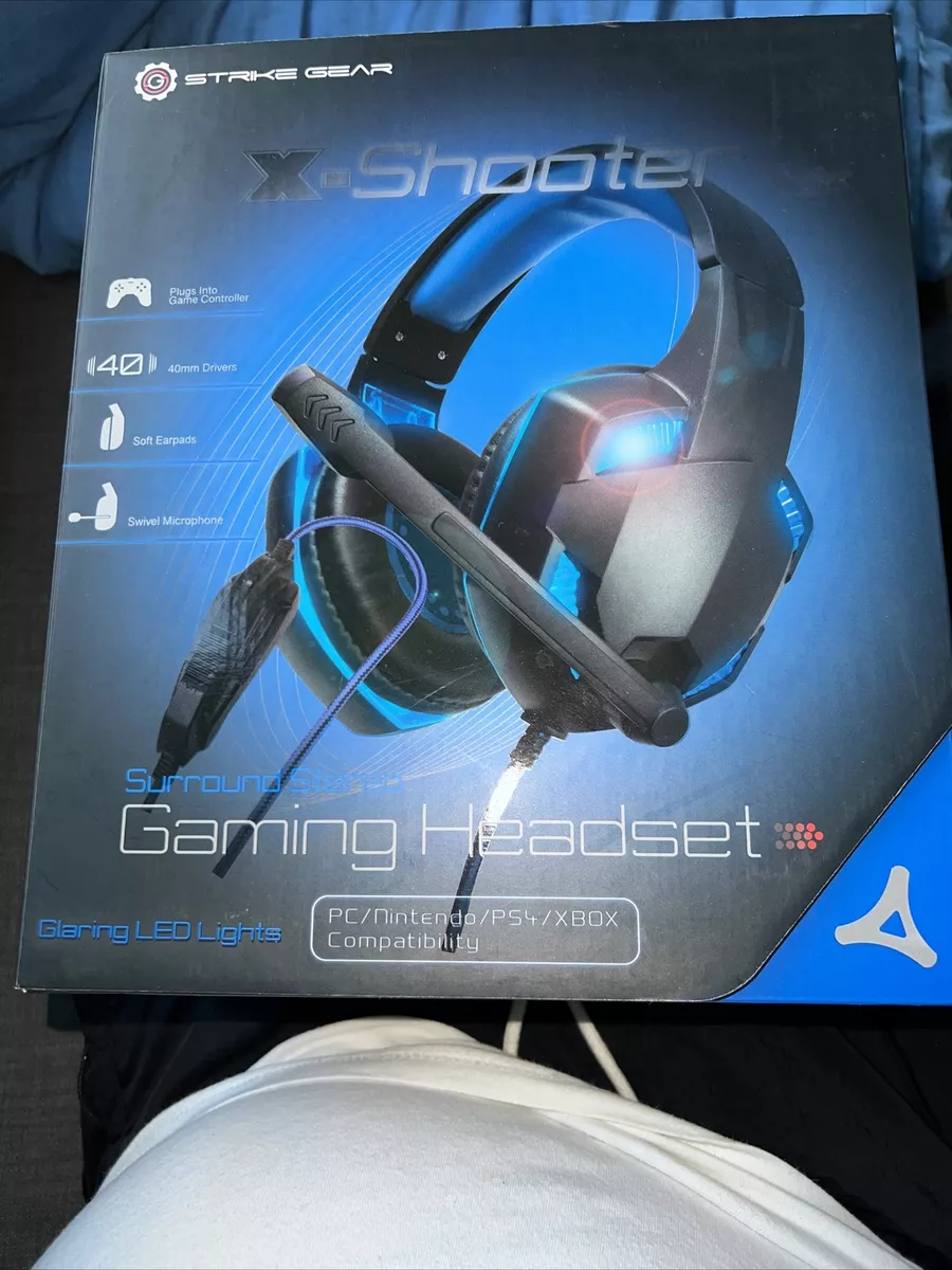 Strike gear gaming headset outlet with mic & blue led