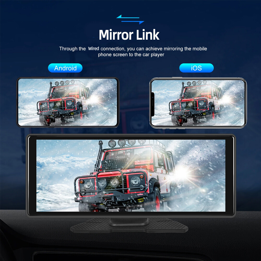 10.26"  Car Radio Portable Android Auto Wireless Carplay GPS Touch Screen Stereo