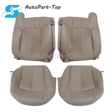 Driver & Passenger Bottom & Top Seat Cover Med Tan For 1999-2002 Chevy Silverado