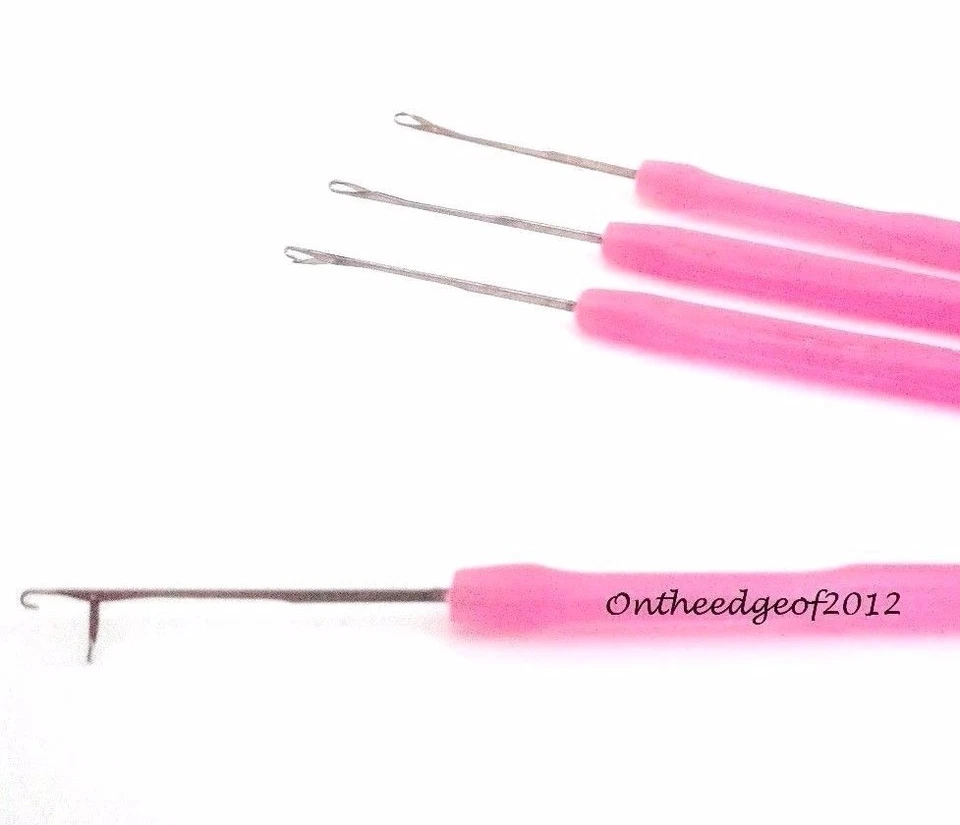 4 Hook Pulling Needle Tool I-TIP Micro Needle Hair Extension Latch HOOK Crochet  - Image 4 of 4