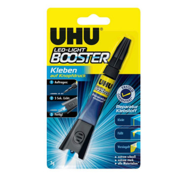 UHU LED Light Booster Glue Adhesive, 3g Tube - Fills & Repairs, Sealed for Watch