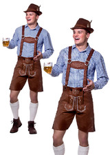 Authentic Lederhosen German Beer Man Oktoberfest Fancy Derss Costume Adults