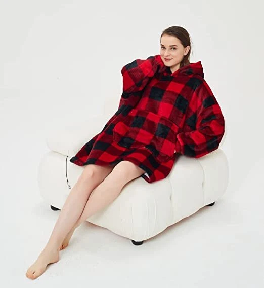 Unisex Soft Warme Hoodie Sweatshirt Plüsch Pullover Decke mit Kapuze ÜbergroßeDE - Bild 2 von 4