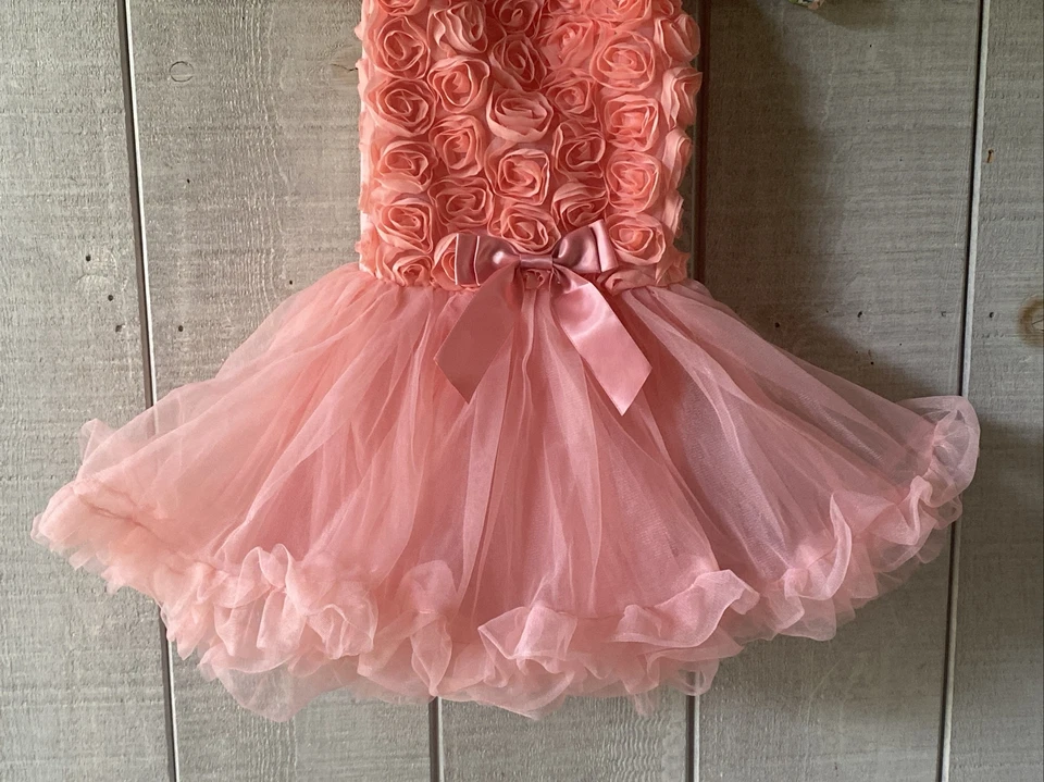 Vestido Popatu Bebé Niña Rosa Tul Tutú Vestido de Baile 2t-3t XS Foto 3 de 4