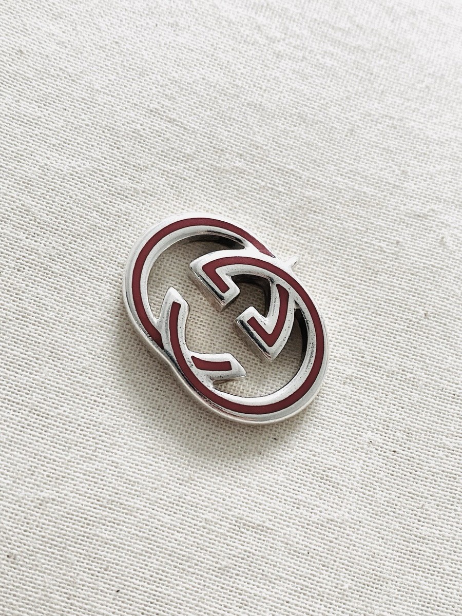 Gucci 925 Silver with Red Enamel Pendant (3cm x 2cm) UK