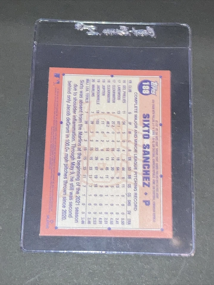 Sixto Sanchez 2021 Topps Archives RC ROOKIE #188 MARLINS - Image 2 of 2