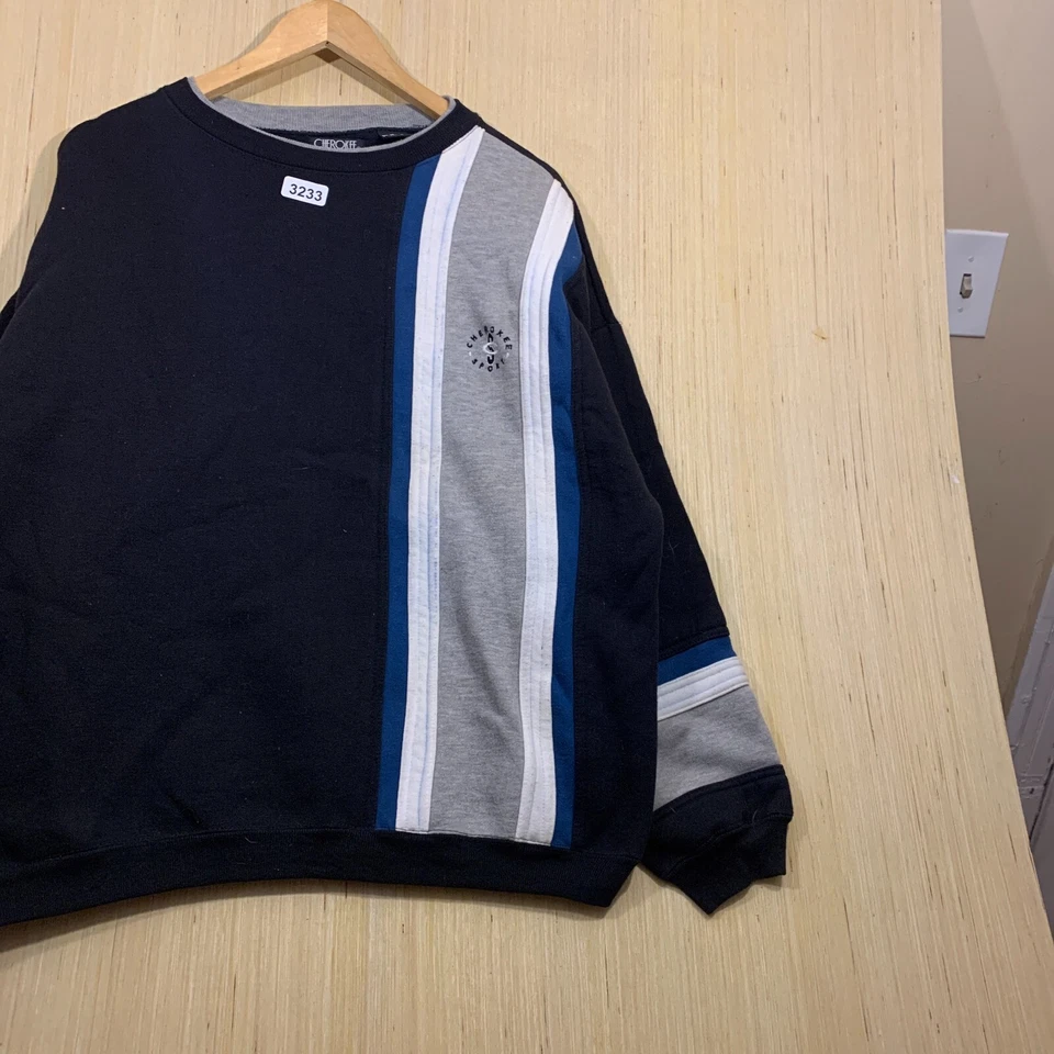 Suéter Cherokee Vintage Adulto Extra Grande Negro Manga Larga Hombre Pullover Años 90 Foto 3 de 4