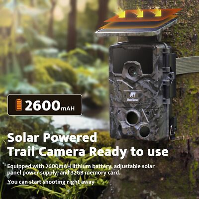 Usogood 4K Solar Trail Camera Wildlife Camera 48MP Hunting Game Night  Vision Cam Australia - Main Image