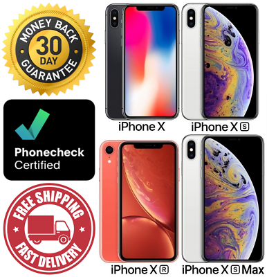 #ad Apple iPhone X XR XS XS Max 64GB 128GB 256GB Unlocked Verizon T Mobile ATamp;T $144.95