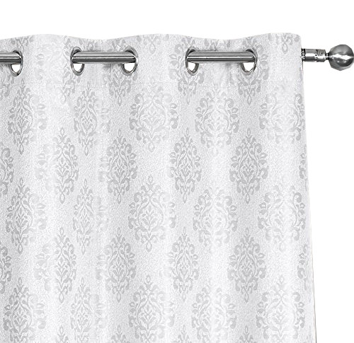 Paisley Thermal Blackout Curtain Panels Grommet Top Window Jacquard Curtain Pair - Picture 5 of 12