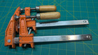 2 Jorgensen #3706 6" Adjustable Steel Bar Woodworking F-Clamps - Clean