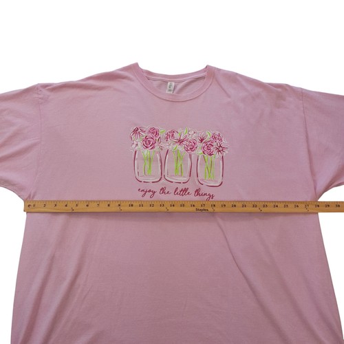 Jerzees graphic print t-shirt Women 4XL/pink+color floral graphic/short sleeves - Picture 6 of 11