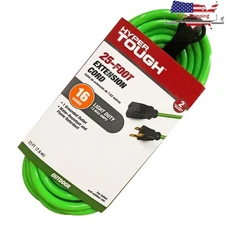 25FT 16AWG 3 Prong Outdoor Extension Cord 125V 13A Grounded Safety Use