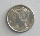 1934 Gem BU Mercury silver Dime FSB Full Split Bands (806)