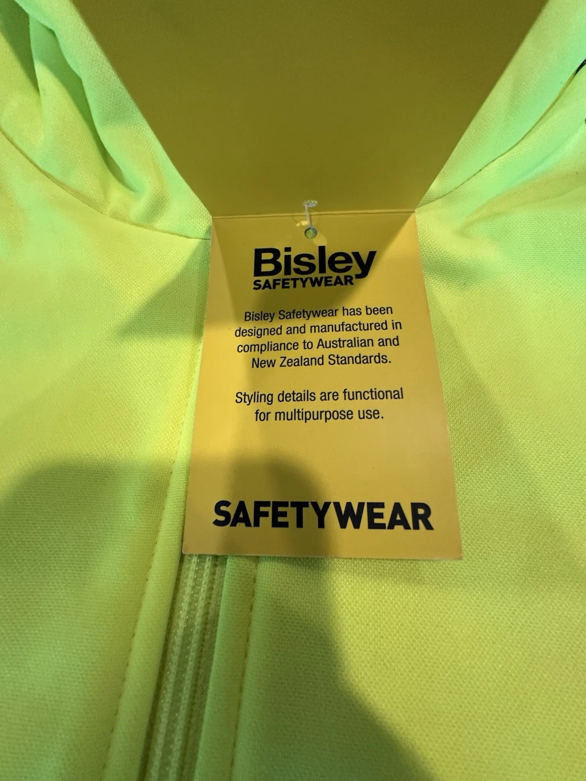 Bisley Workwear Jacket Hooded Zipper ANSI 107 R Class 3 Yellow Navy Reflect 2XL - product detail image 13
