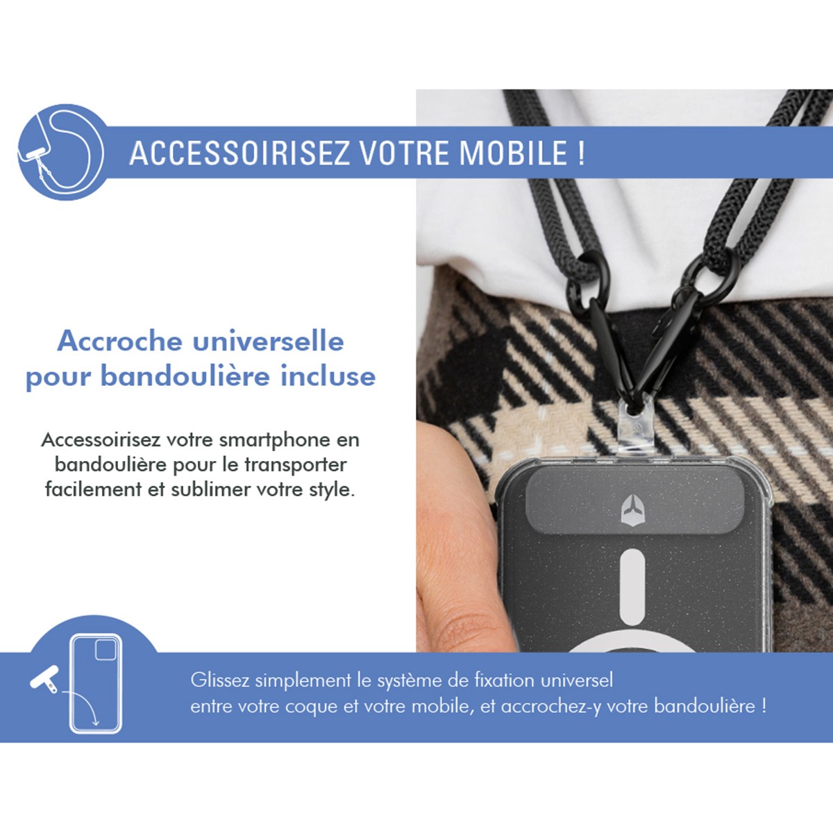 Coque iPhone 15 antichoc silicone transparent pailleté Tryax 3M robuste - 4