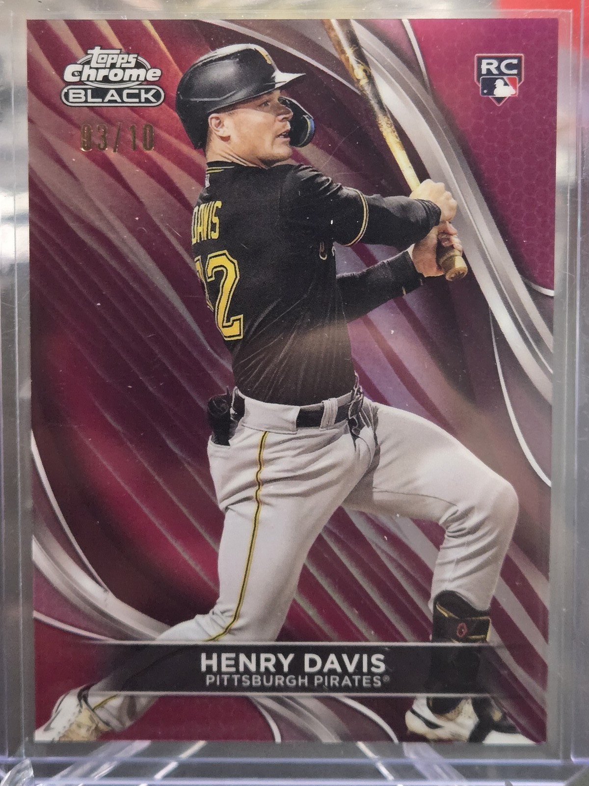 2024 Topps Chrome Black Henry Davis Magenta Refractors #41 /10 Rookie Pirates