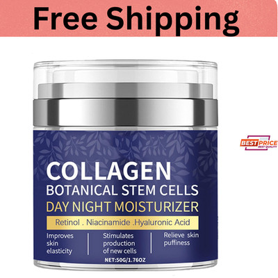 Collagen Face Cream with Airless Pump Anti-Aging Botanical Stem Cells 1.7oz