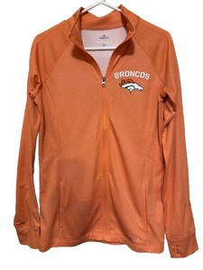 Denver Broncos  Majestic  Thermabase  Women Orange Full Zip Jacket Large