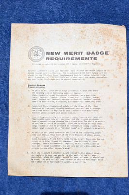 1964 Boy Scouts New Merit Badge Requirements Paper ATOMIC ENERGY AND ELECTRONICS