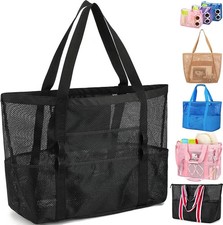 Large Mesh Beach Bag for Women, Oversized Tote Swim Pool Travel Bag