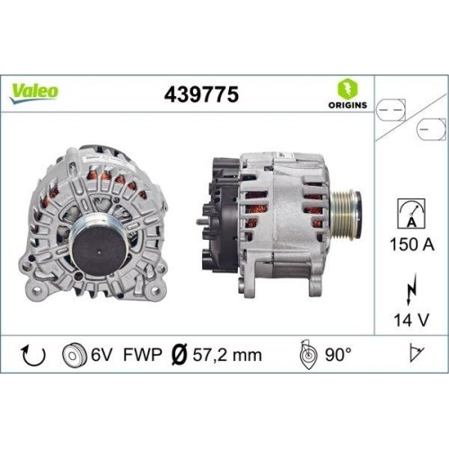 Alternateur Valeo 439775 pièce de rechange moteur Audi TDI