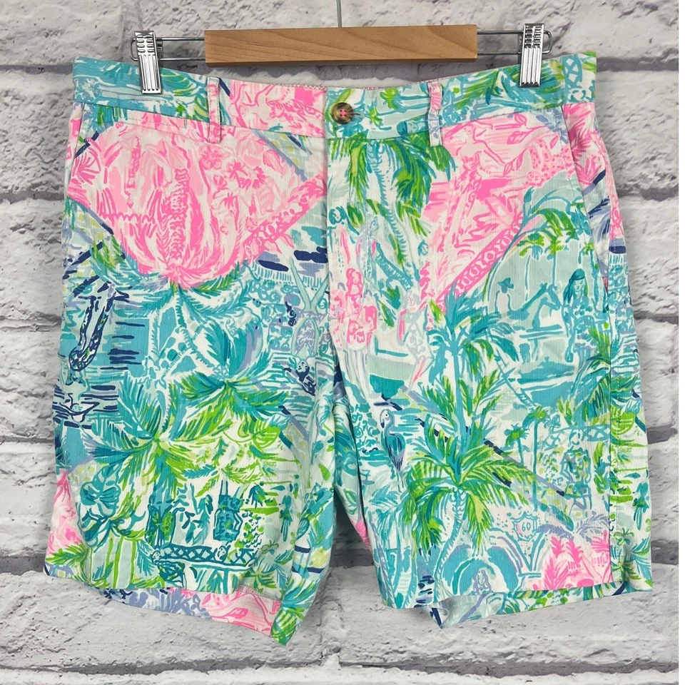 Pantalones Cortos de Golf Lilly Pulitzer Para Hombres 34 Preppy Coastal Resortwear Tropical Dinero Antiguo Foto 3 de 4
