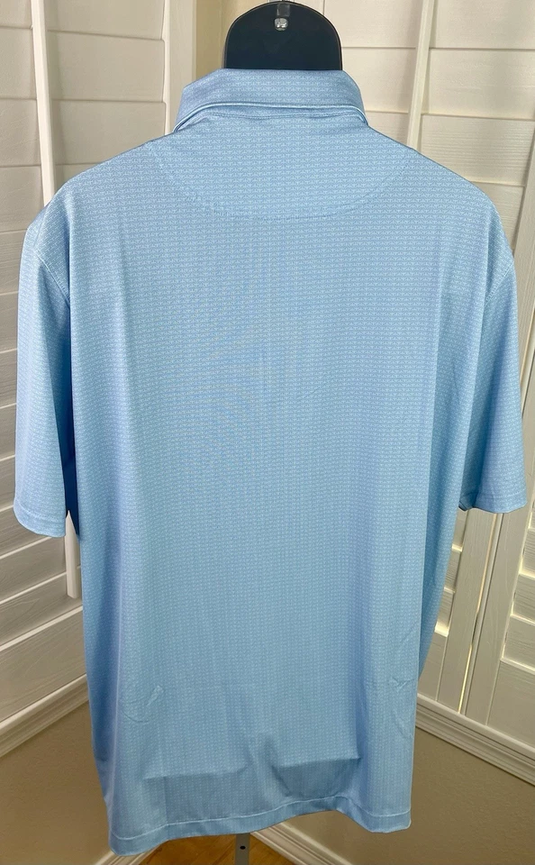 FootJoy Performance BL Geo Riviera/Powder Blue Golf Polo Shirt 33351 - Men’s XL - Image 4 of 4