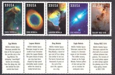 HUBBLE TELESKOP BILDER: US Briefmarken #3384-3388 - Bild 1 von 2