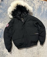 Women Canada Goose Black Bomber Jacket Fur Hood Men's SP Heavyweight Duck Down